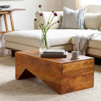 Asma Modern Angular Wooden Coffee Table - 15H x 39W x 22D