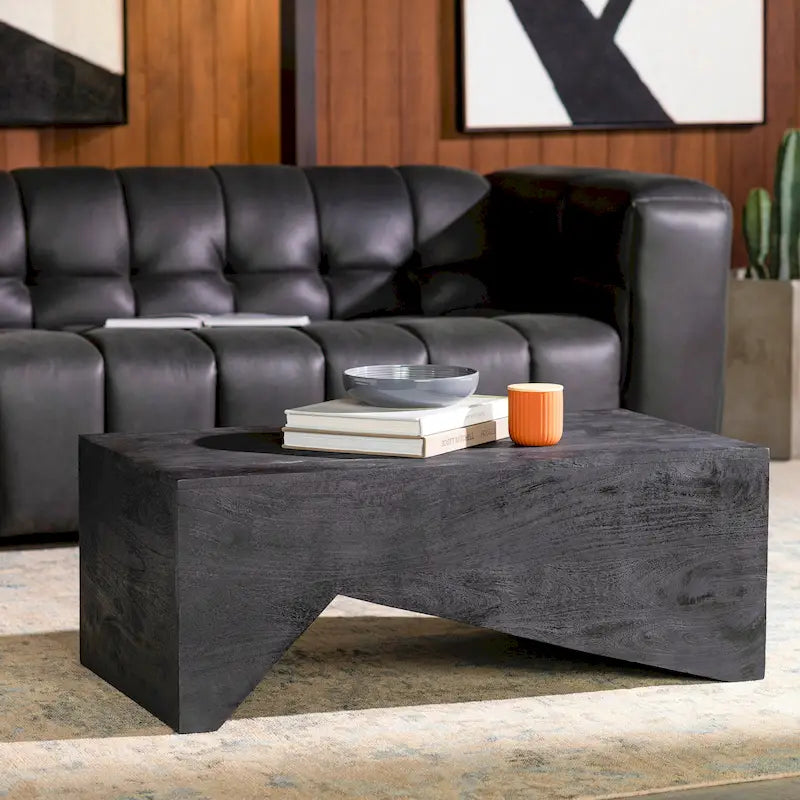 Asma Modern Angular Wooden Coffee Table - 15H x 39W x 22D