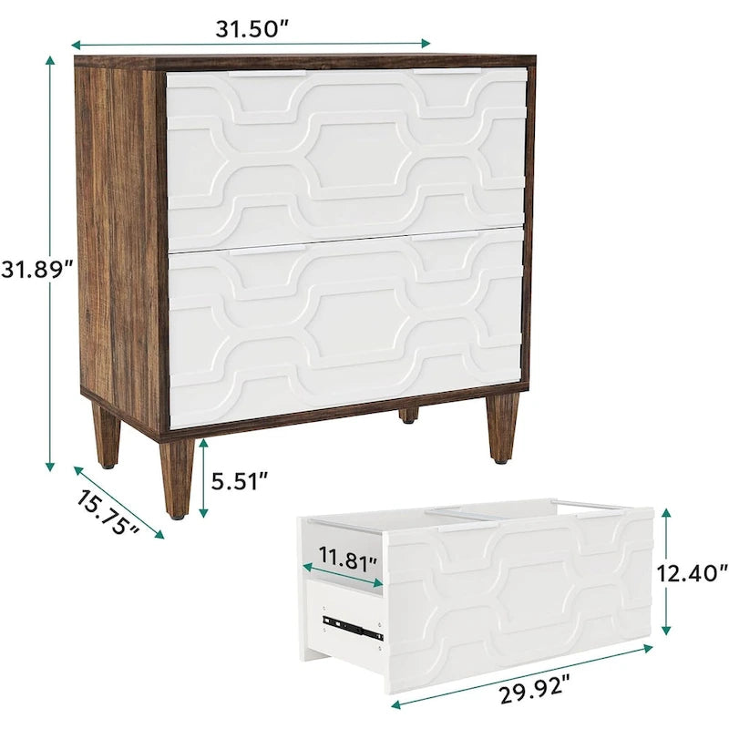 2-Drawer Lateral File Cabinet, Filing Cabinet for Home Office