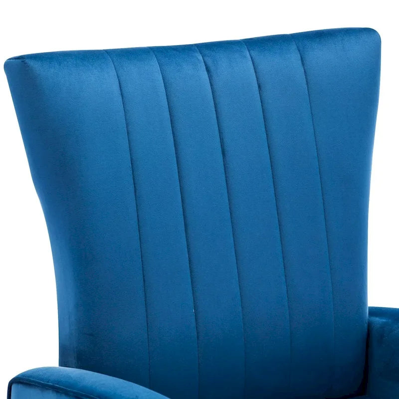 Velvet Comfy Accent Chair Cozy Arm Chair with Wingback and Gold Metal Legs