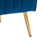 Velvet Comfy Accent Chair Cozy Arm Chair with Wingback and Gold Metal Legs