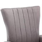 Velvet Comfy Accent Chair Cozy Arm Chair with Wingback and Gold Metal Legs