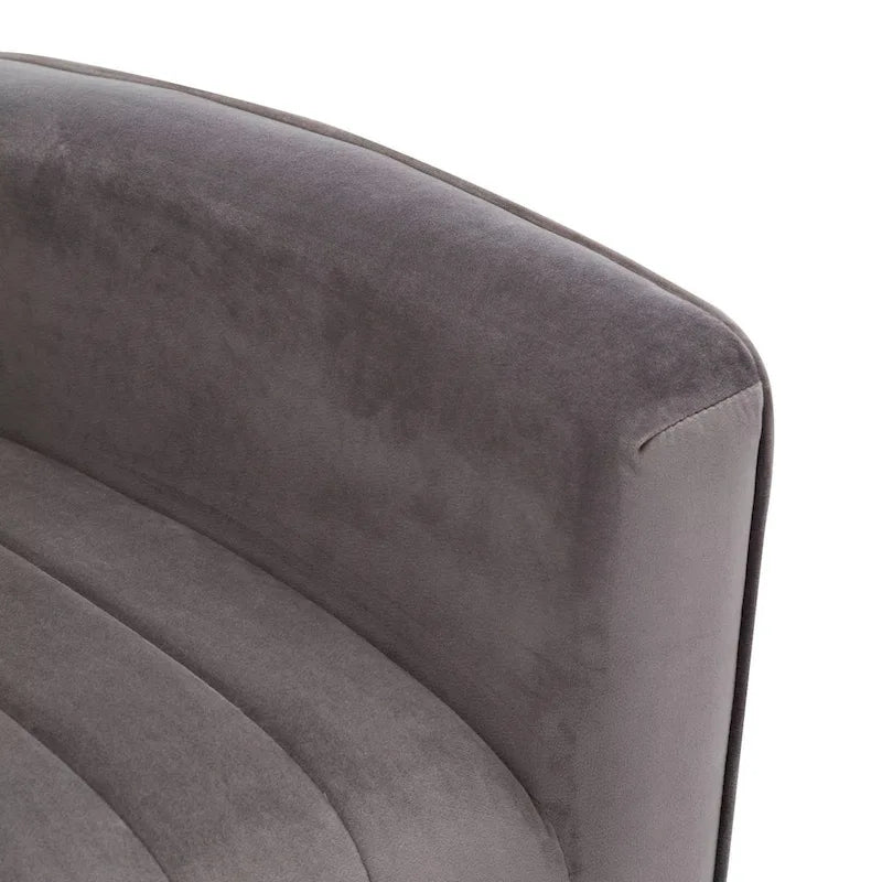 Velvet Comfy Accent Chair Cozy Arm Chair with Wingback and Gold Metal Legs