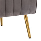 Velvet Comfy Accent Chair Cozy Arm Chair with Wingback and Gold Metal Legs