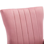 Velvet Comfy Accent Chair Cozy Arm Chair with Wingback and Gold Metal Legs