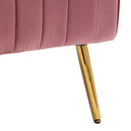 Velvet Comfy Accent Chair Cozy Arm Chair with Wingback and Gold Metal Legs