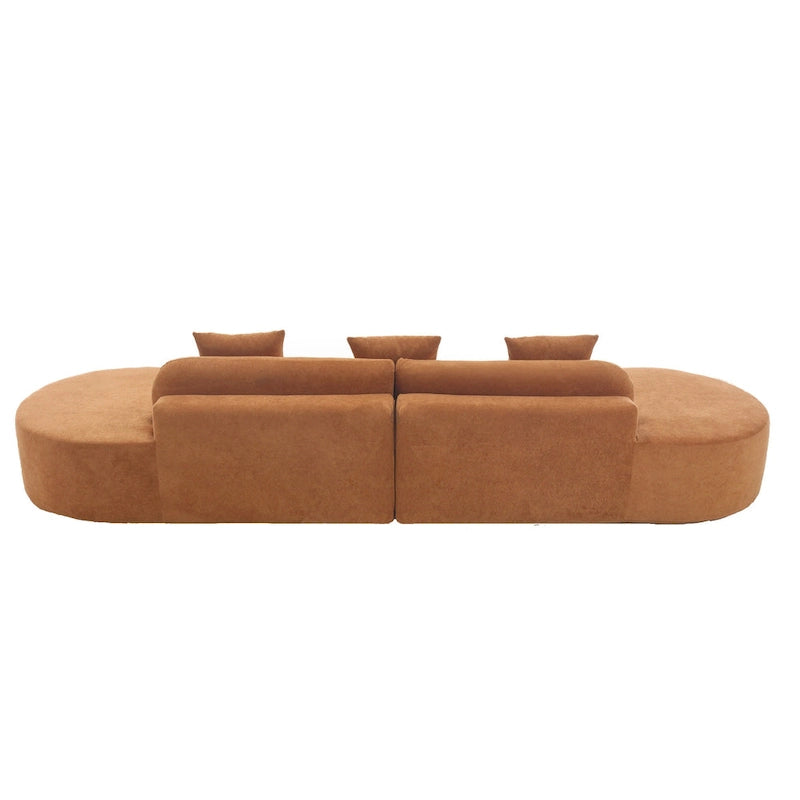 [NEW ARRIVED] [VIDEO PROVIDED] Modern curved combination sofa, terrycloth fabric sofa, minimalist sofa in living room, apartment