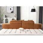 [NEW ARRIVED] [VIDEO PROVIDED] Modern curved combination sofa, terrycloth fabric sofa, minimalist sofa in living room, apartment
