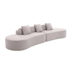 [NEW ARRIVED] [VIDEO PROVIDED] Modern curved combination sofa, terrycloth fabric sofa, minimalist sofa in living room, apartment