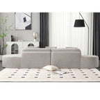 [NEW ARRIVED] [VIDEO PROVIDED] Modern curved combination sofa, terrycloth fabric sofa, minimalist sofa in living room, apartment