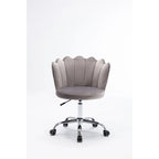 Velvet Upholstered Adjustable Height Swivel Home Office Chair