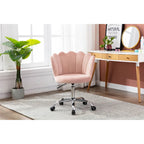 Velvet Upholstered Adjustable Height Swivel Home Office Chair