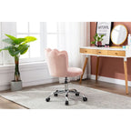 Velvet Upholstered Adjustable Height Swivel Home Office Chair