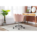 Velvet Upholstered Adjustable Height Swivel Home Office Chair