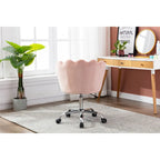 Velvet Upholstered Adjustable Height Swivel Home Office Chair