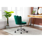 Velvet Upholstered Adjustable Height Swivel Home Office Chair
