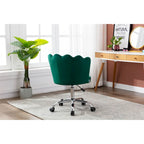 Velvet Upholstered Adjustable Height Swivel Home Office Chair