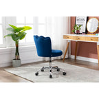 Velvet Upholstered Adjustable Height Swivel Home Office Chair