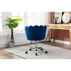 Velvet Upholstered Adjustable Height Swivel Home Office Chair