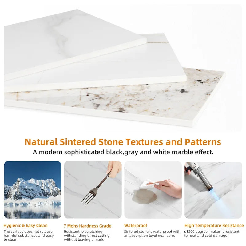 Frame Coffee Table Rectangular Cocktail Table Marble Metal Sofa Table