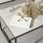 Frame Coffee Table Rectangular Cocktail Table Marble Metal Sofa Table