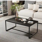 Frame Coffee Table Rectangular Cocktail Table Marble Metal Sofa Table