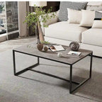 Frame Coffee Table Rectangular Cocktail Table Marble Metal Sofa Table