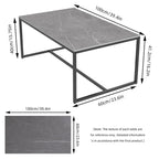 Frame Coffee Table Rectangular Cocktail Table Marble Metal Sofa Table