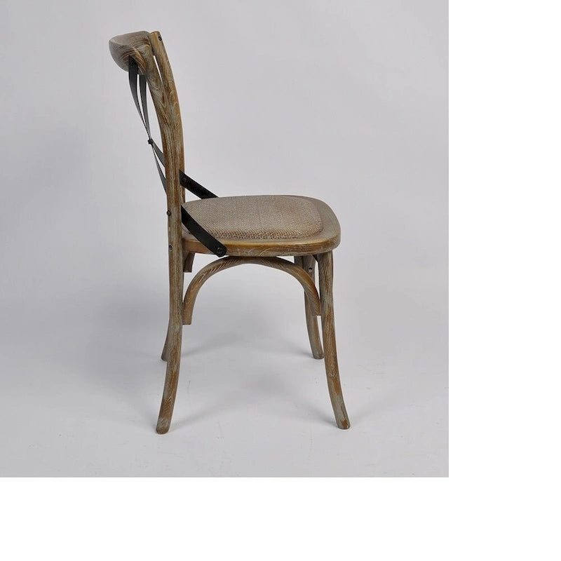 Tucken Cross-Back Rattan Upholstered Chair(Set of 2)