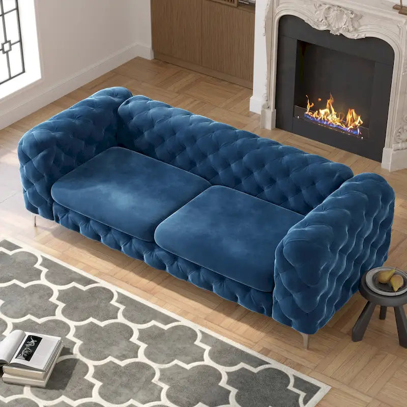 Corvus Aosta Tufted Velvet Chesterfield Sofa