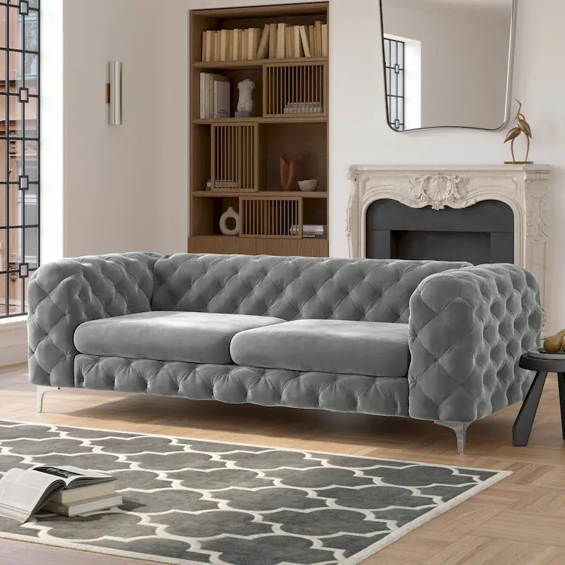Corvus Aosta Tufted Velvet Chesterfield Sofa