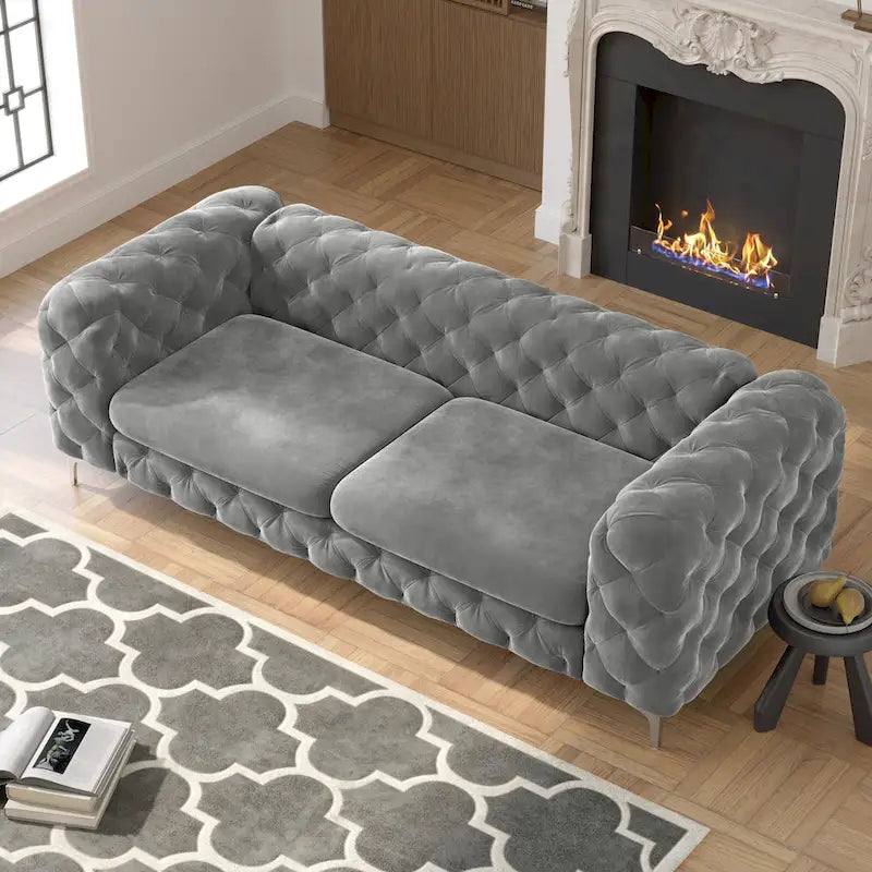 Corvus Aosta Tufted Velvet Chesterfield Sofa