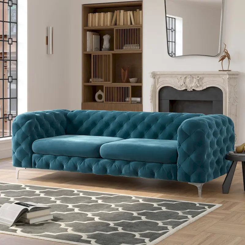 Corvus Aosta Tufted Velvet Chesterfield Sofa