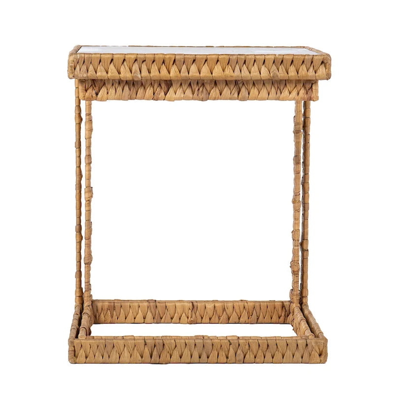 SEI Furniture Ivyside Coastal Natural Woven Fiber Glass End Nesting C Tables