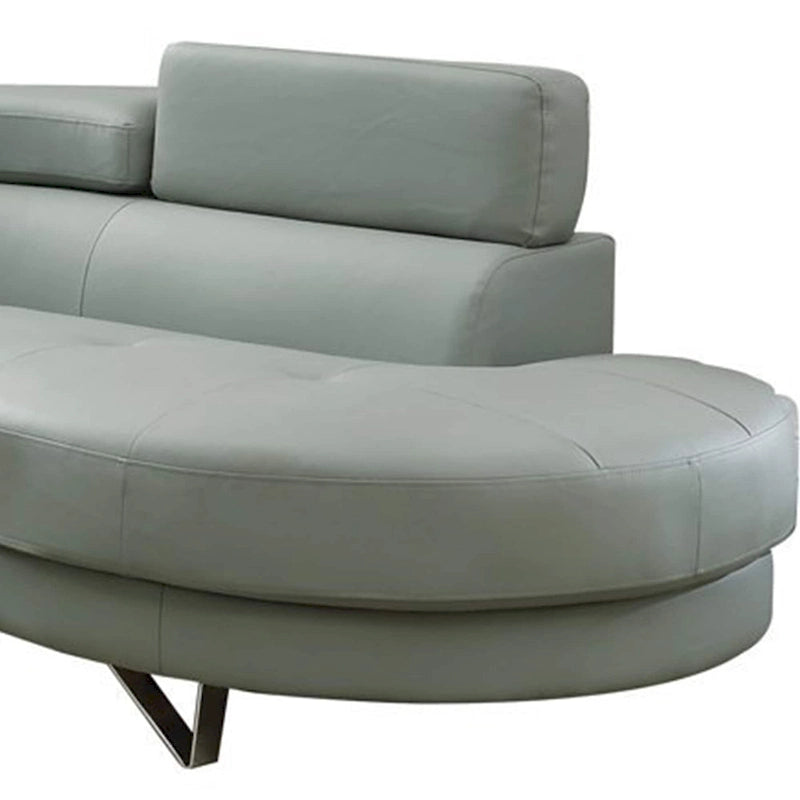 Faux Leather 2 Piece Sectional In Gray