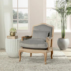 Classic Home Brittani Upholstered Grey Arm Chair - 38Hx29Wx31D