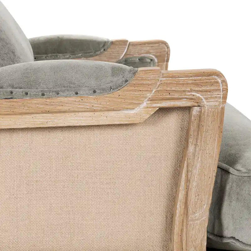 Classic Home Brittani Upholstered Grey Arm Chair - 38Hx29Wx31D