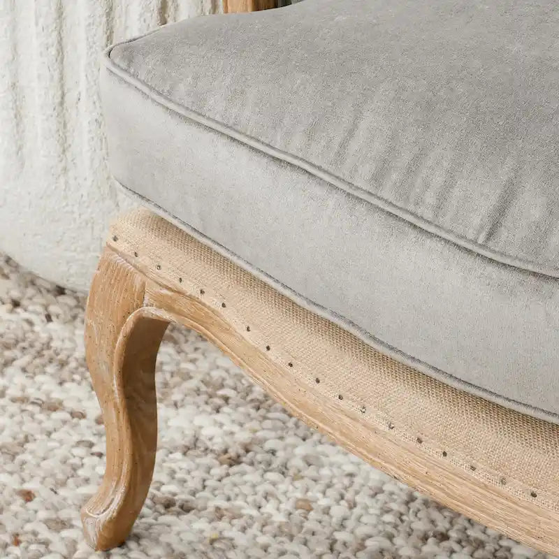 Classic Home Brittani Upholstered Grey Arm Chair - 38Hx29Wx31D