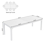 78.74 Inches Industrial Rectangular Dining Table with Heavy-Duty Metal Legs (Only Table)
