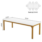 78.74 Inches Industrial Rectangular Dining Table with Heavy-Duty Metal Legs (Only Table)