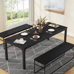 78.74 Inches Industrial Rectangular Dining Table with Heavy-Duty Metal Legs (Only Table)