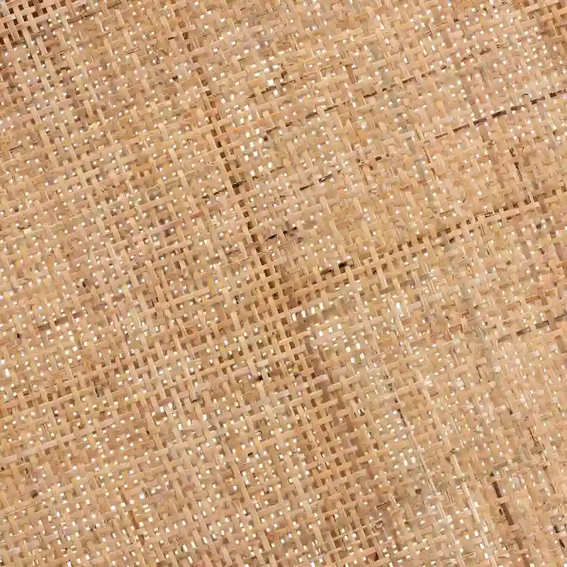 Bella Modern Bohemian Natural Brown Mahogany Wood and Natural Rattan 2-Tier End Table