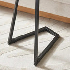 Addison Round Raised Lip Edge Angled Couch-Side Accent C-Table - Black Marble or Brown Walnut