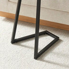 Addison Round Raised Lip Edge Angled Couch-Side Accent C-Table - Black Marble or Brown Walnut