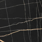 Addison Round Raised Lip Edge Angled Couch-Side Accent C-Table - Black Marble or Brown Walnut