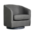 Barrel Accent Chair with 360 Swivel Vinyl Wrapped Base