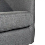 Barrel Accent Chair with 360 Swivel Vinyl Wrapped Base