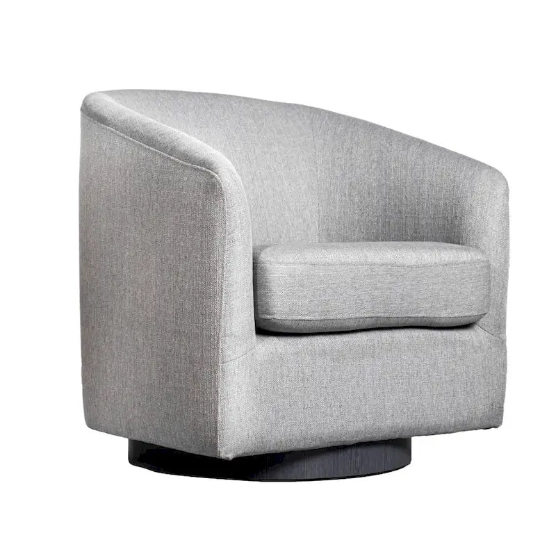 Barrel Accent Chair with 360 Swivel Vinyl Wrapped Base