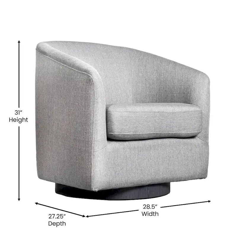 Barrel Accent Chair with 360 Swivel Vinyl Wrapped Base