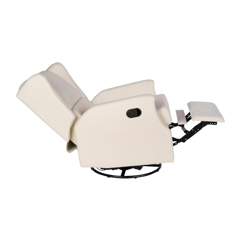 Wingback Manual Rocking Glider Recliner Chair with 360 Swivel